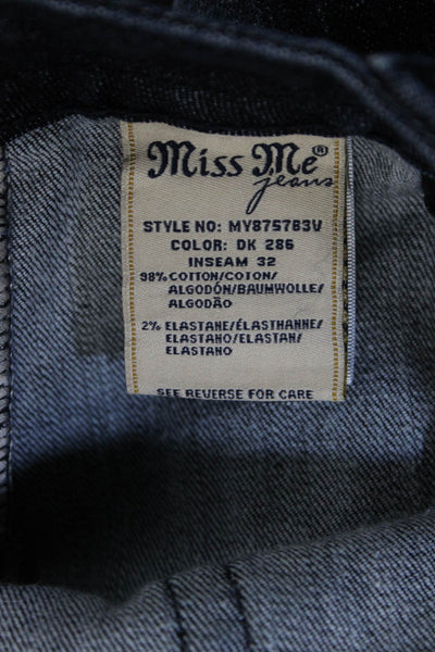 Miss Me Women Bootcut Jeans Blue Mid Rise Button Fly 32 Inseam Size 30
