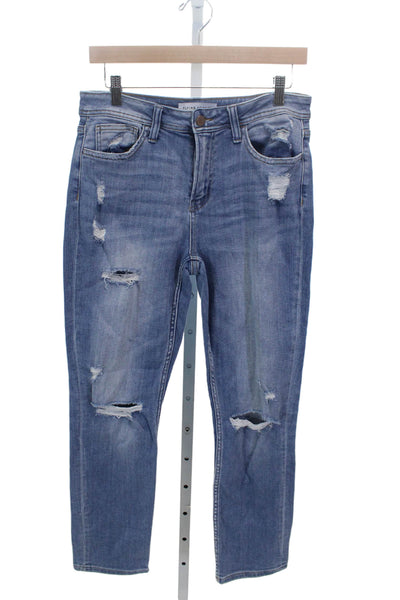 Flying Monkey Womens Skinny Jeans Blue Cotton Mid Rise Inseam 27 Size 26