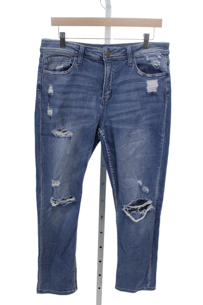 Flying Monkey Womens Skinny Blue Cotton Jeans Mid Rise Inseam 27 Size 28