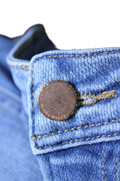 Flying Monkey Womens Skinny Blue Cotton Jeans Mid Rise Inseam 27 Size 28