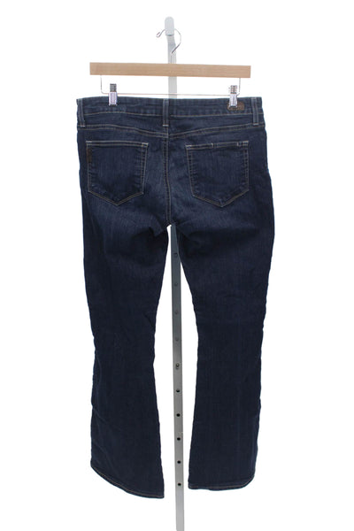 Paige Womens Bootcut Jeans Blue Mid Rise Button Size 30