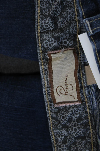 Paige Womens Bootcut Jeans Blue Mid Rise Button Size 30