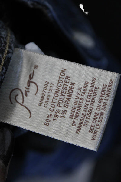 Paige Womens Bootcut Jeans Blue Mid Rise Button Size 30