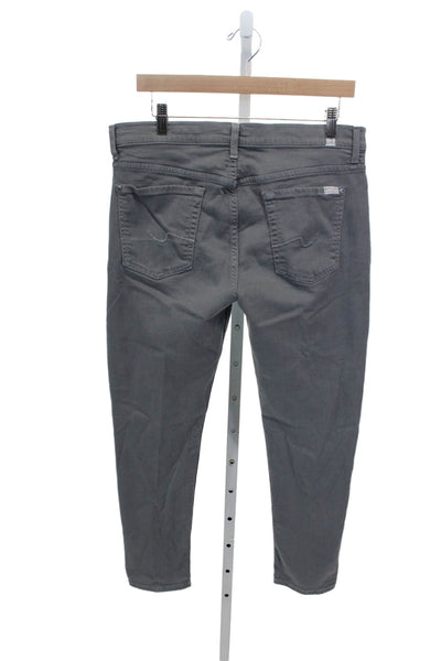 7 For All Mankind Womens Skinny Gray Jeans Cotton Inseam 32 Size 30