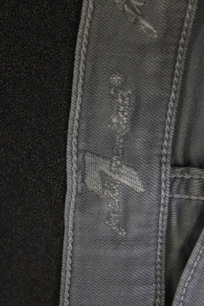 7 For All Mankind Womens Skinny Gray Jeans Cotton Inseam 32 Size 30