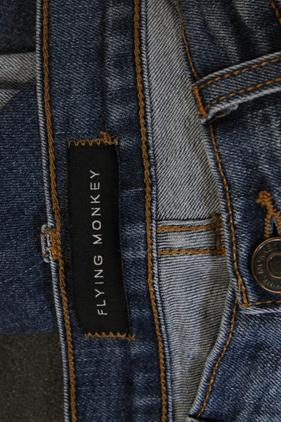 Flying Monkey Women Skinny Jeans Blue Mid Rise Zip Inseam 27in Size 30