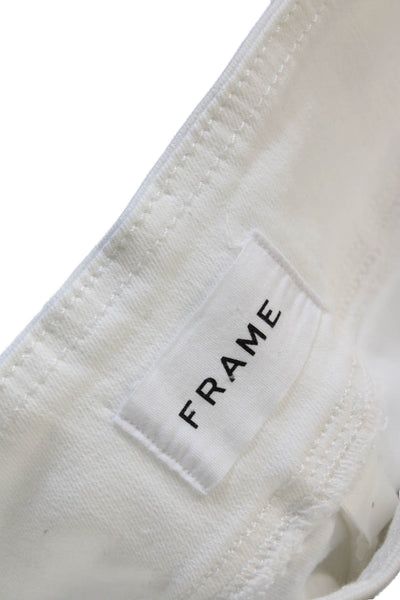 Frame Womens Cropped Pants White High Rise Pull On Size 1