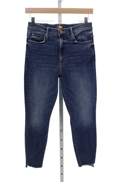 Mother Womens Skinny Jeans Blue Cotton Blend Button Size 27