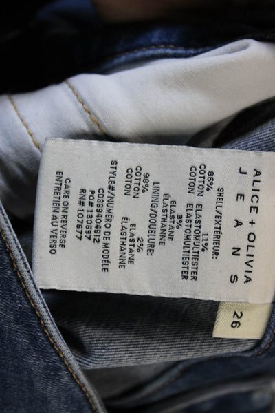 Alice + Olivia Women Blue Straight Jeans Cotton Size 26
