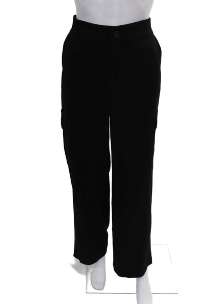 Drew Womens Black Cargo Pants 85% Triacetate Button Size S