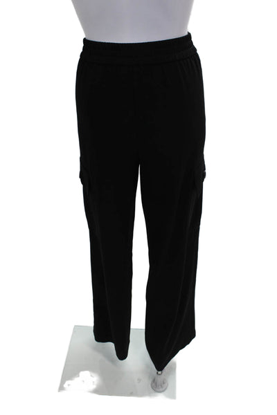 Drew Womens Black Cargo Pants 85% Triacetate Button Size S