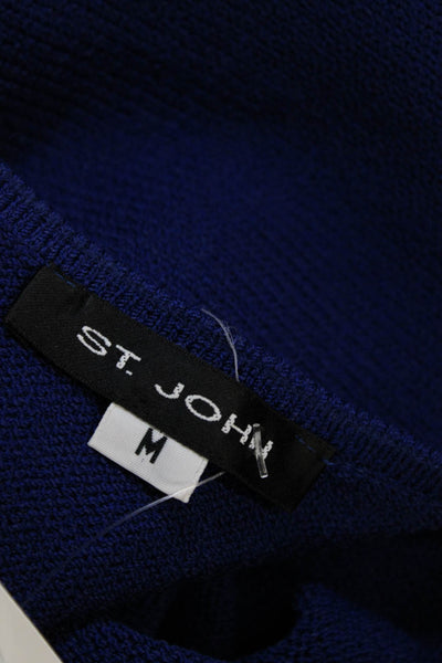 St. John Womens Basic Blue Viscose Blend Scoop Neck Tank Size M