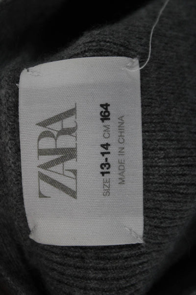 Zara Childrens Girls Button Down Cardigan Sweater Grey Size 13-14