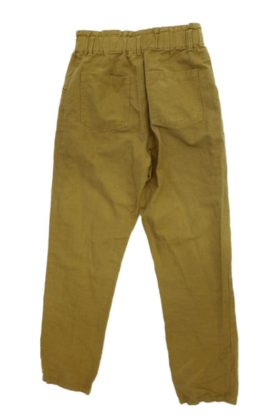 Bonpoint Girls Zipper Fly Straight Leg Casual Pants Brown Cotton Size 12