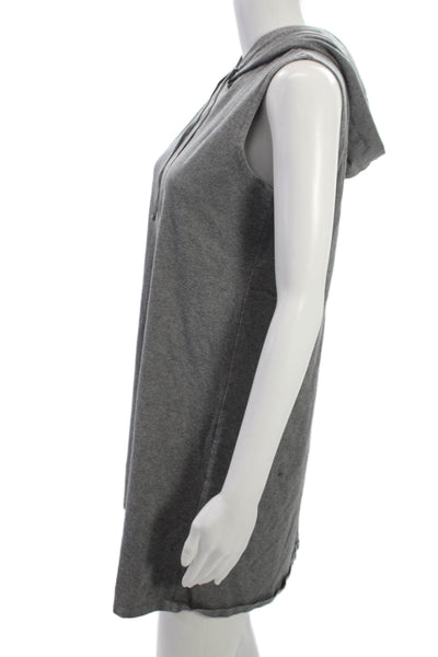 Eileen Fisher Women Tunic Tank Dress Gray Cotton Blend Sleeveless Size S