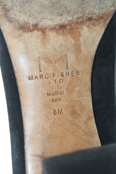 MARC FISHER LTD Womens Suede Pointed Toe Pumps Black Size 8 Medium