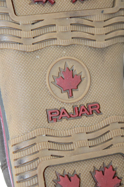 Pajar Womens Lace Up Side Logo Canvas Waterproof Boots White Brown Size 8-8.5