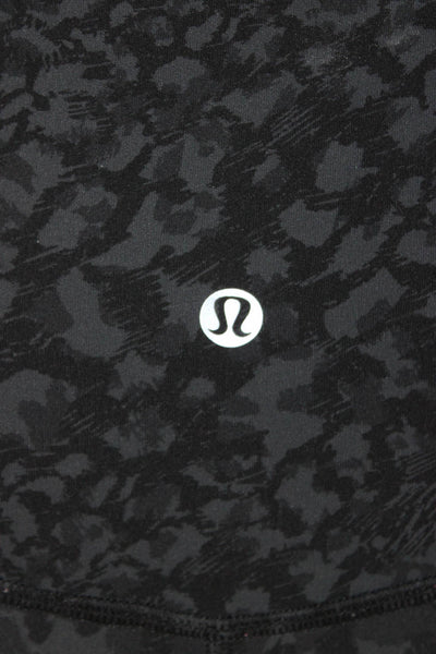 Lululemon Women Black Animal Print Capri Leggings Polyester Blend Size 4