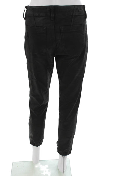 Paige Womens Ankle Jeans Black Mid Rise Rayon Button Closure Size 27