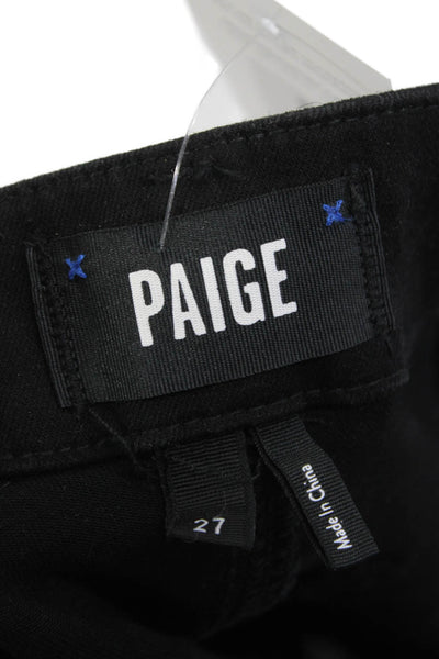 Paige Womens Ankle Jeans Black Mid Rise Rayon Button Closure Size 27
