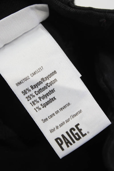 Paige Womens Ankle Jeans Black Mid Rise Rayon Button Closure Size 27