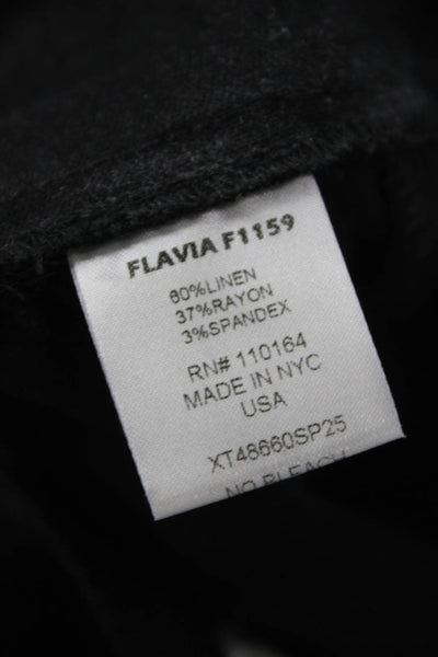 Avenue Montaigne Womens Black Linen Blend Dress Pants Inseam 30 Size 4