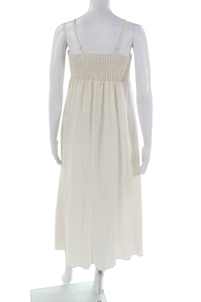 Z Supply Women Maxi Dress Ivory Rayon Square Neck Sleeveless Boho Size XS