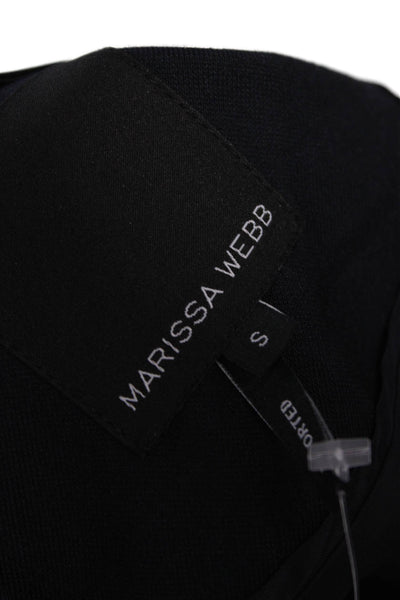 Marissa Webb Womens Basic Jacket Vest Blue Button Polyester Sleeveless Size S