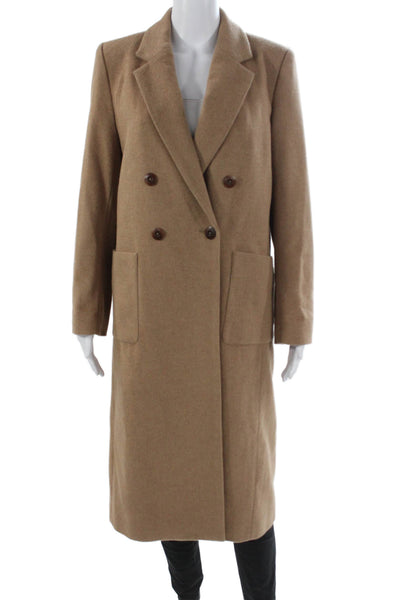 Birds of Paradis by Trovata Women Beige Wool Blend Overcoat Long Sleeve Size M