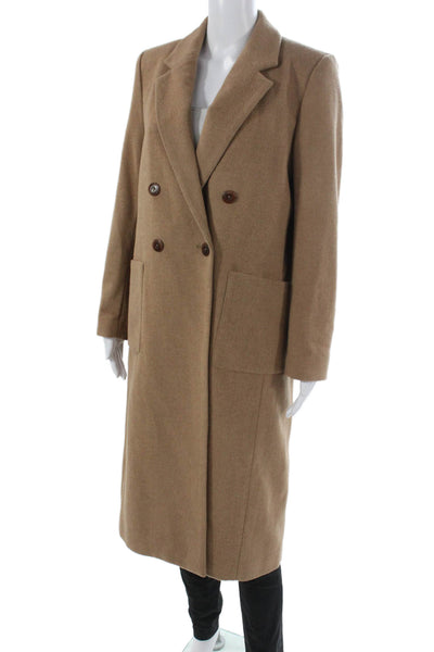 Birds of Paradis by Trovata Women Beige Wool Blend Overcoat Long Sleeve Size M
