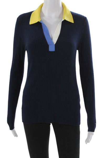 J. Mclaughlin Womens Pullover Sweater Collared Long Sleeve Multicolor Size M