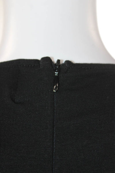 Benaar Women Maxi Dress Black V-Neck Long Sleeve Zip Rayon Size M