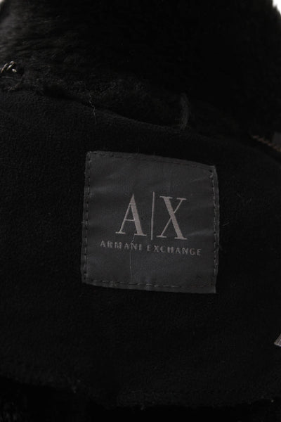 Armani Exchange Women Black Overcoat Zip Closure Polyester Size S