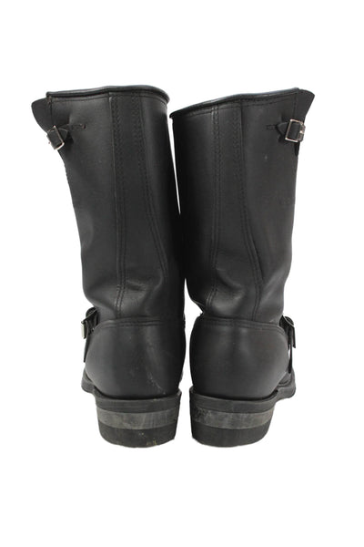 Carolina Women's Round Toe Buckle Mid-Calf Leather Boots Black Size 10