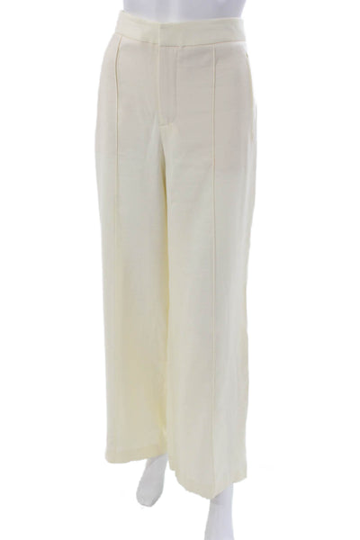 Zara Women Dress Pants Ivory Viscose Zip Inseam 30 Size S