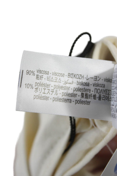Zara Women Dress Pants Ivory Viscose Zip Inseam 30 Size S