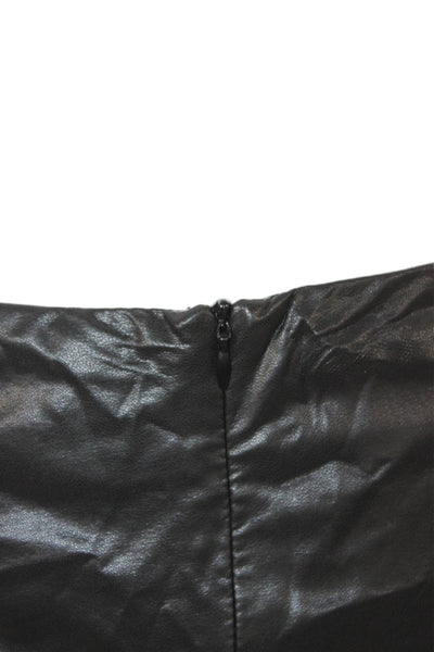 NIA Womens Black Cotton Straight Pencil Midi Skirt Zip Size S