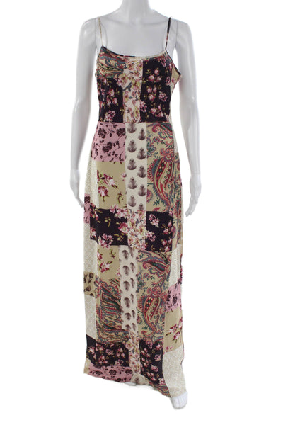 More To Come Women Maxi Dress Multicolor Floral Patchwork Sleeveless Size M