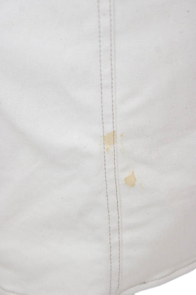 Zara Womens Shirt Dress Ivory Collared Long Sleeve Button Cotton Size S