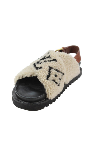 Louis Vuitton Womens Cross Strap Slingbacks Sandals Beige Black Size 39 9