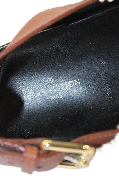 Louis Vuitton Womens Cross Strap Slingbacks Sandals Beige Black Size 39 9