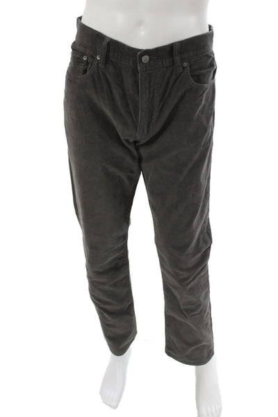 J Crew Mens Gray Chino Pants Button Closure Size 36