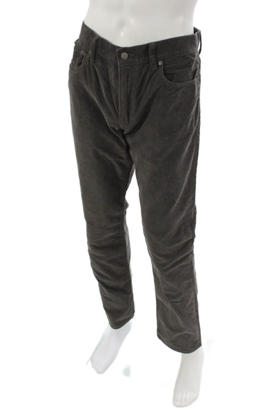 J Crew Mens Gray Chino Pants Button Closure Size 36