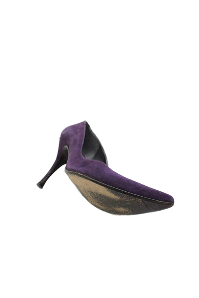 Stuart Weitzman Womens Suede Pointed Toe High Heels Pumps Purple Size 8M