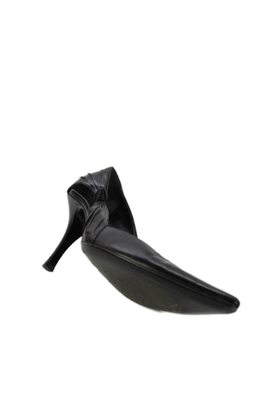 Sergio Rossi Womens Leather Knotted Pointed Toe Pump Shoes Black Size 7.5