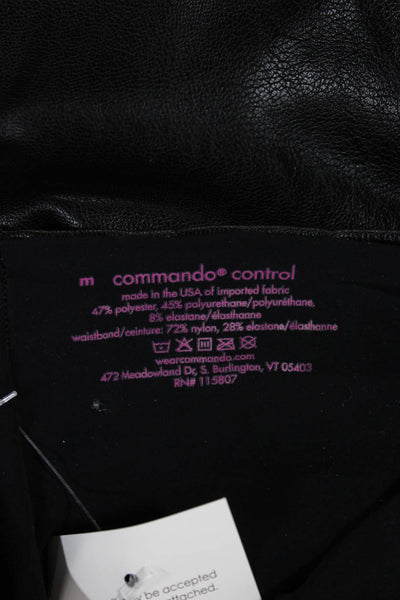 Commando Womens Capri Faux Leather Leggings Black Polyester Solid Size M