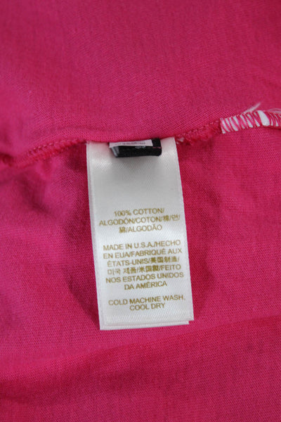 Kate Spade New York Women Pink Cotton Crew Neck Short Sleeve T-Shirt Size XL
