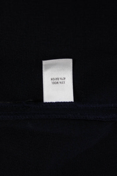 St. John Women Basic Sleeveless Scoop Neck Tank Blue Wool Blend Size M