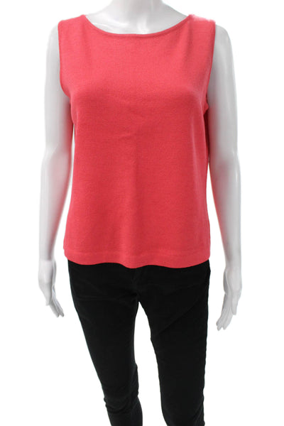 St. John Womens Pink Sleeveless Boat Neck Wool Rayon Tank Size M