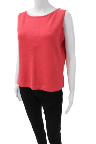 St. John Womens Pink Sleeveless Boat Neck Wool Rayon Tank Size M